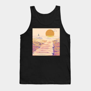 Sunset over the ocean Tank Top